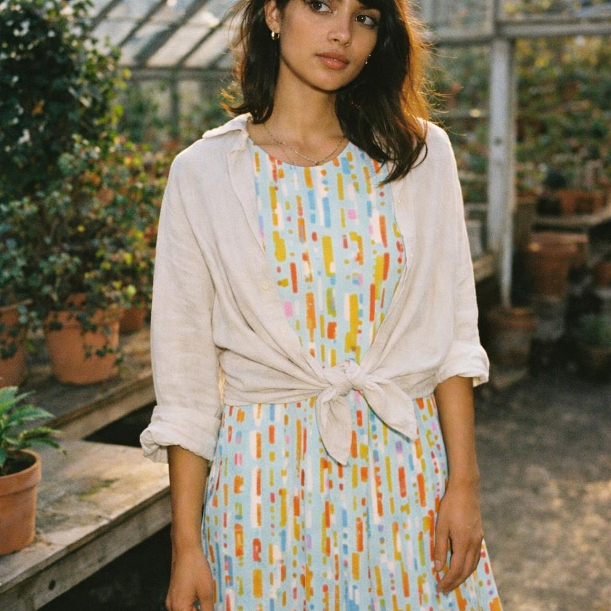 Neon Geometry | A-Line Dress | Abstract Line Print — lifestyle