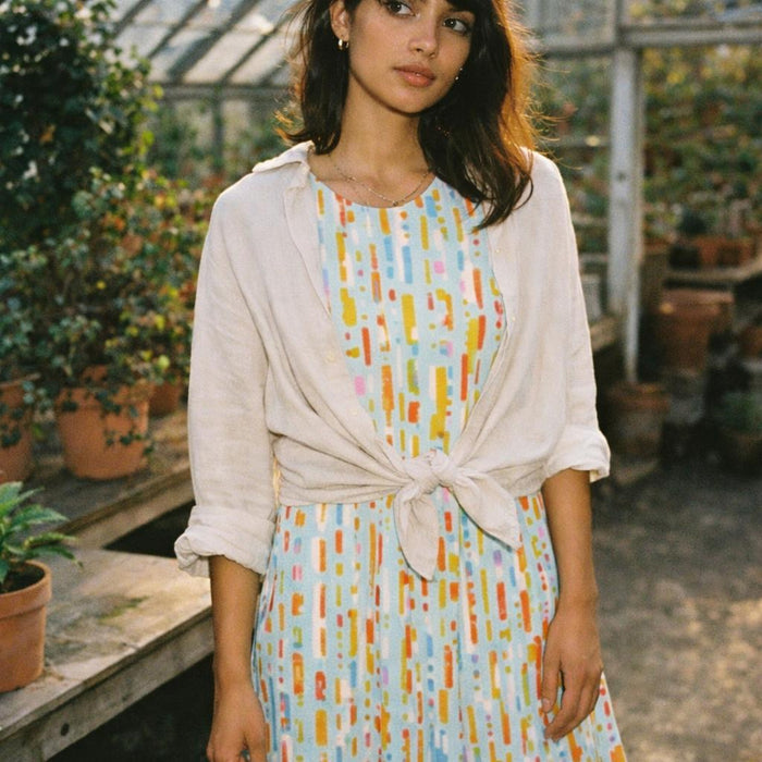Neon Geometry | A-Line Dress | Abstract Line Print — lifestyle