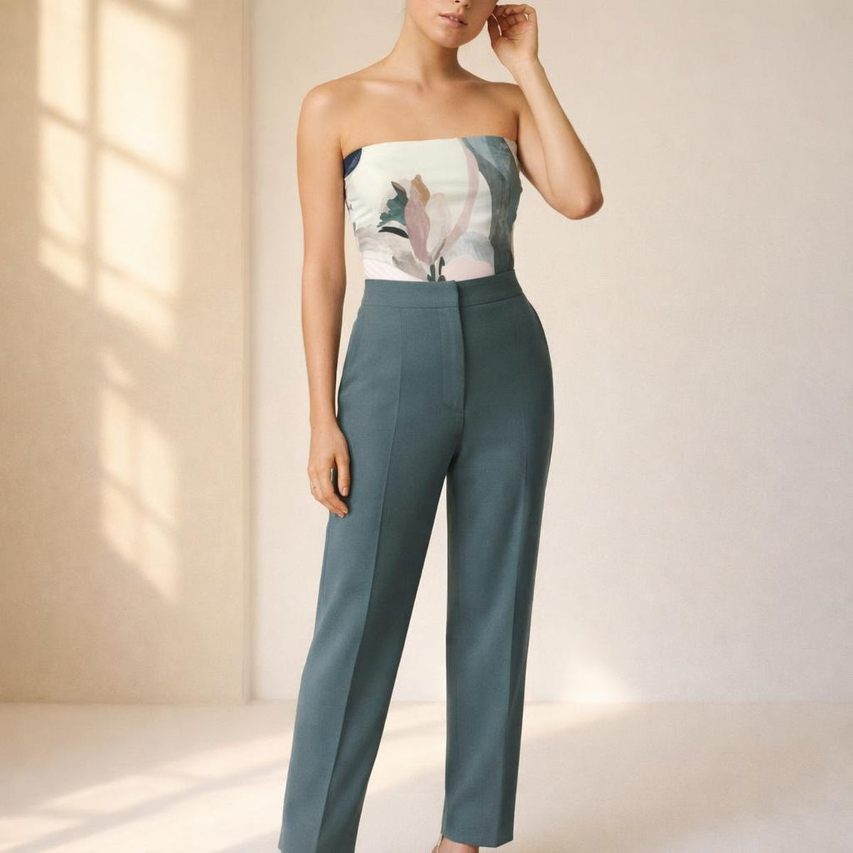 Pastel Petal | Tube Top | Abstract Floral · front view