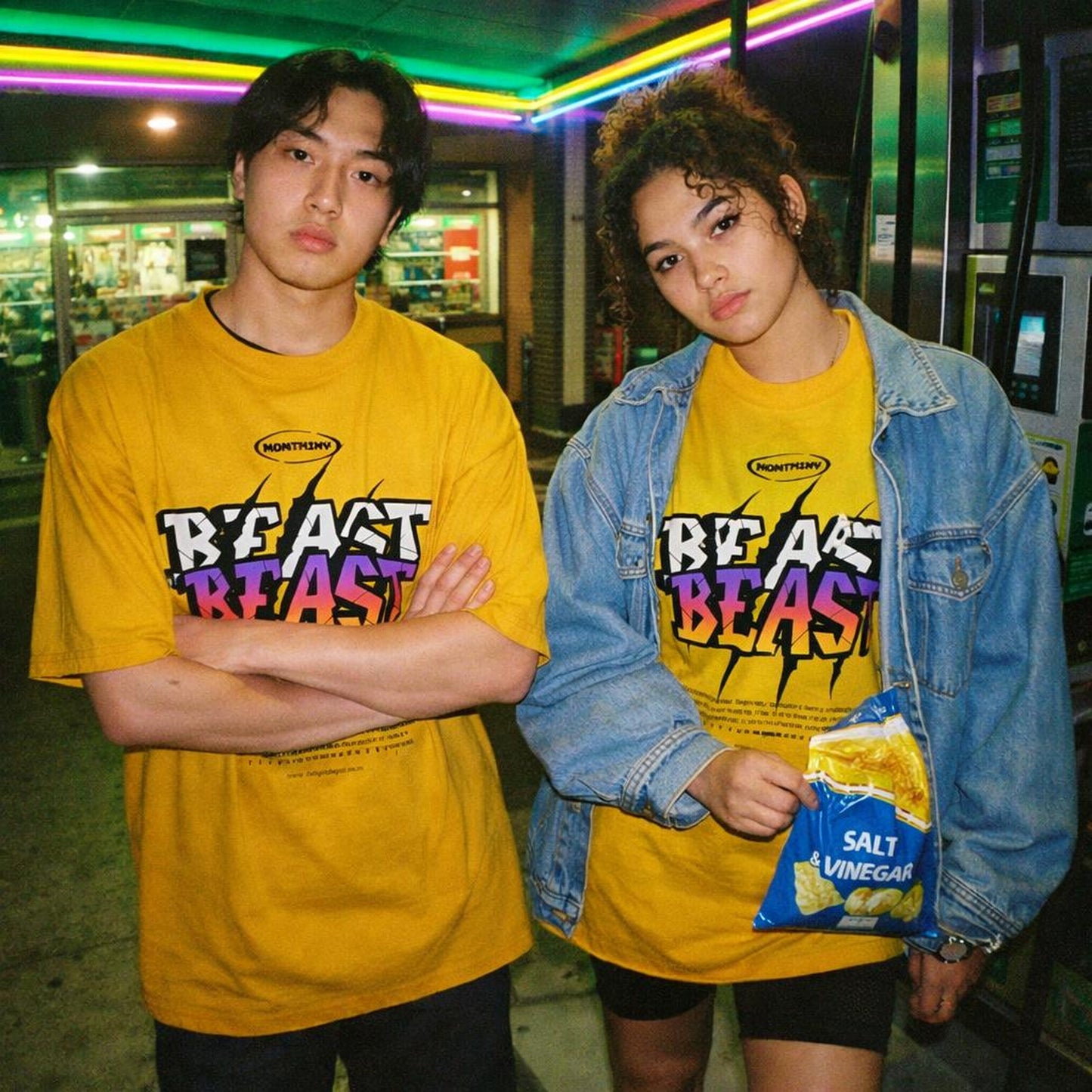 Beast | Oversized T-Shirt | Mustard Yellow — design detail