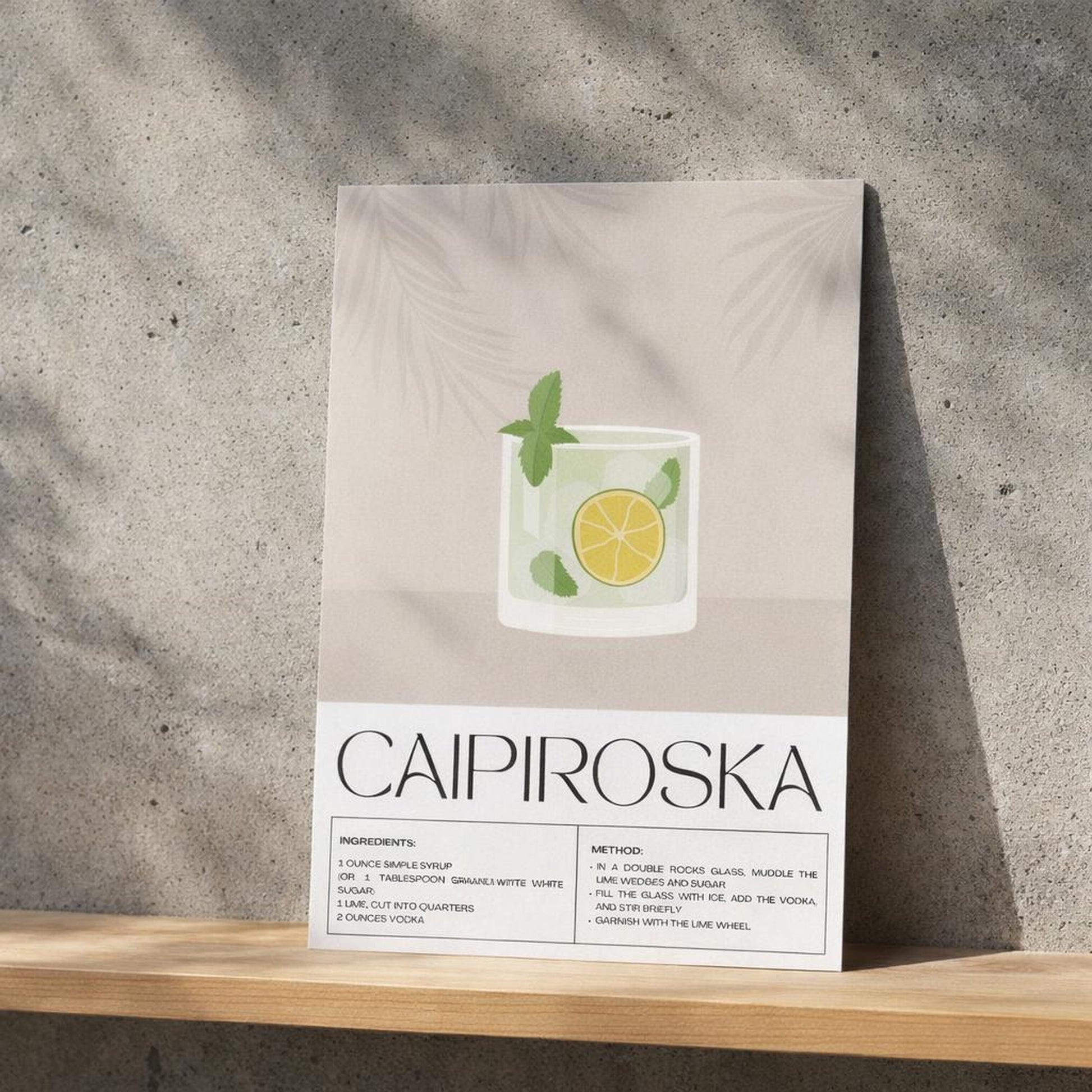 Caipiroska Recipe | A3 Poster | Cocktail Illustration — lifestyle