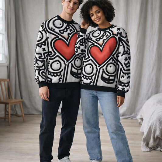 Doodle Rush | Sweatshirt | Red Heart Pop — design detail