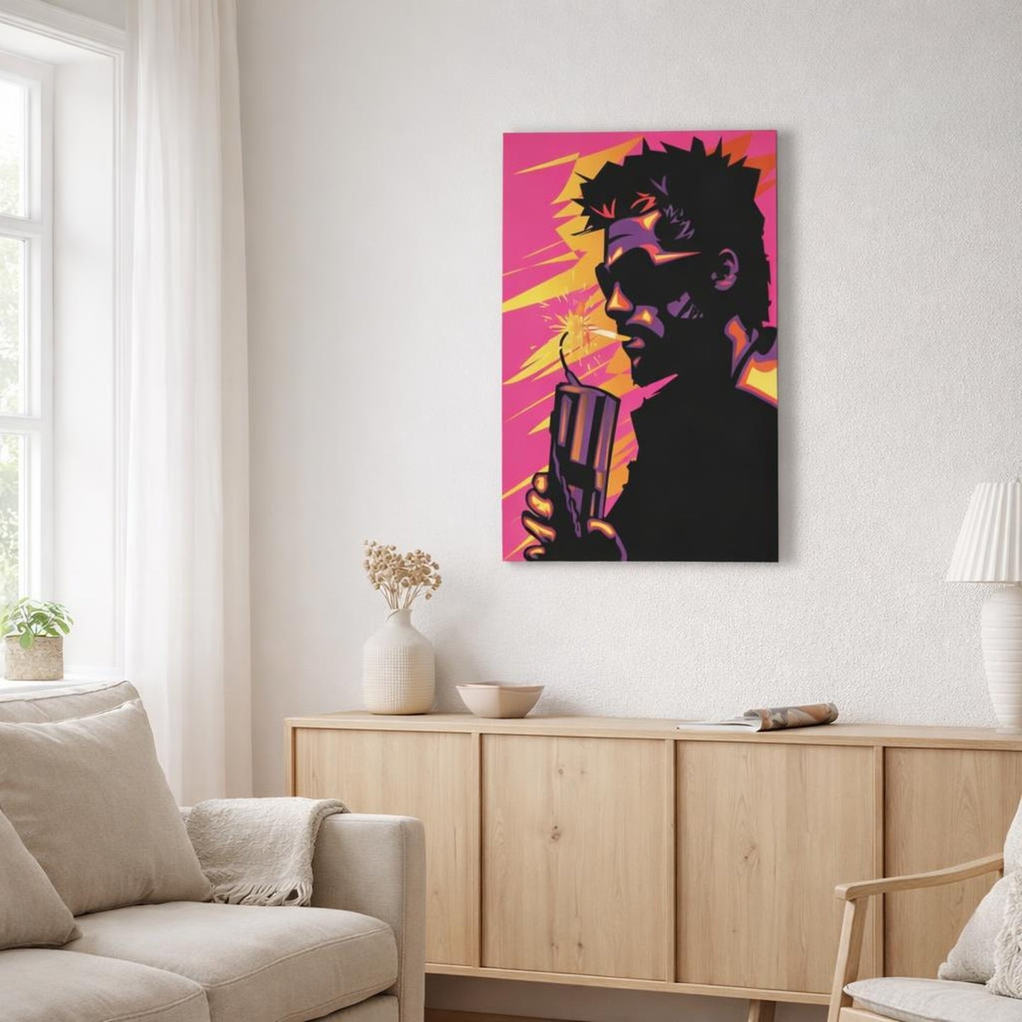 Sunglasses Cigarette Chaos | Metal Poster | A3 — front view