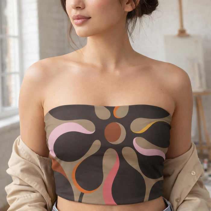 Rang Bloom | Tube Top | Sunset Abstract Floral · front view