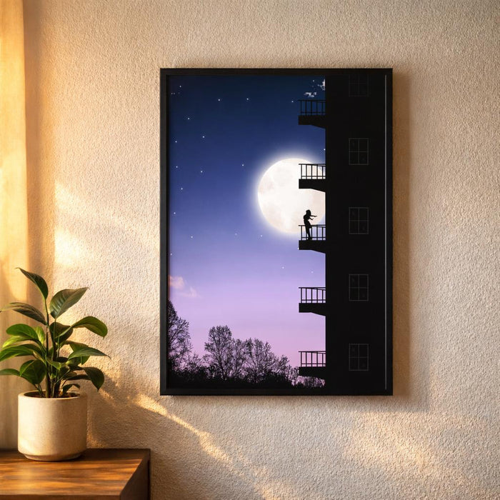 Free In The Night | A3 Poster | Starlit Silhouette — design detail