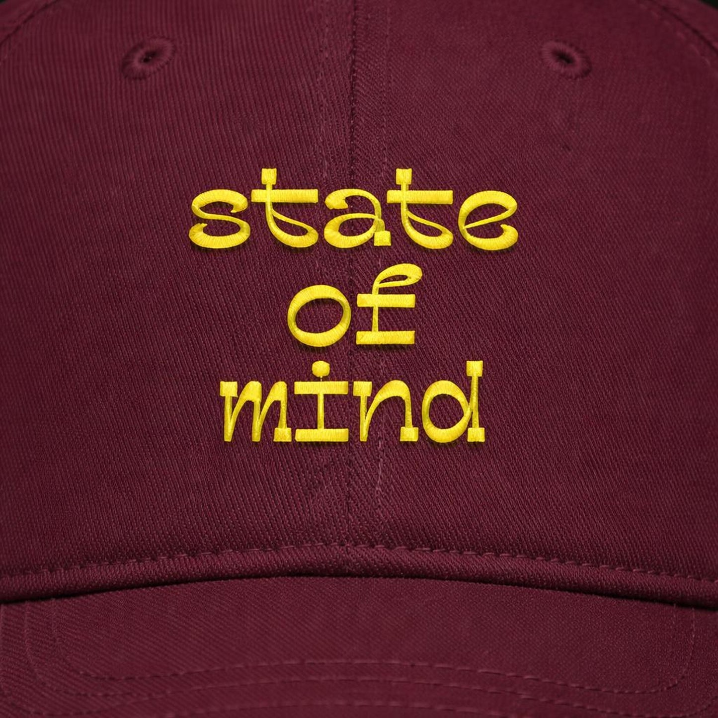 State of Mind | Baseball Cap | Maroon & Yellow Embroidered · lifestyle