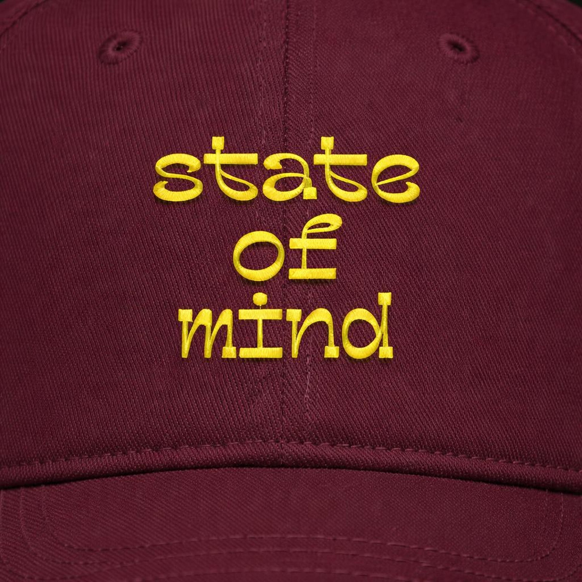State of Mind | Baseball Cap | Maroon & Yellow Embroidered · lifestyle