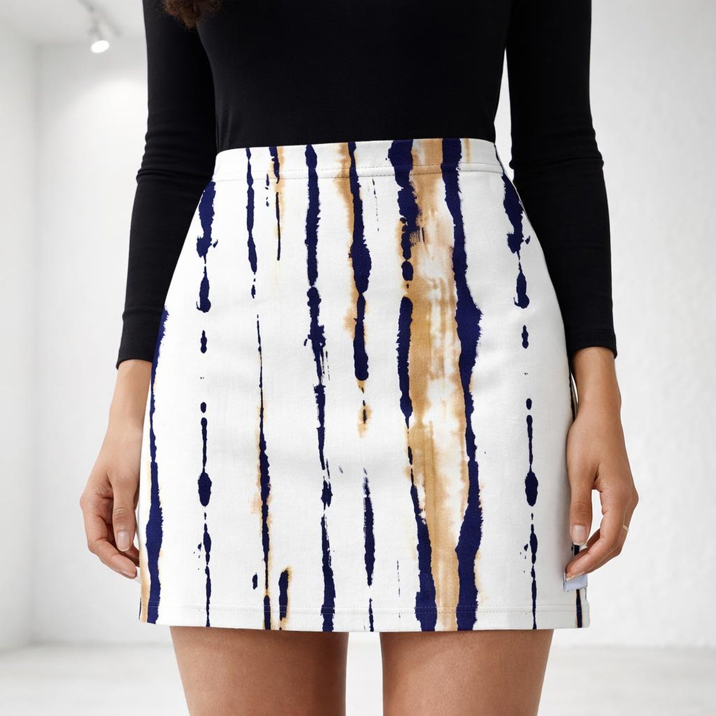 Indigo Drift | Mini Skirt | Tie-Dye Flow · front view
