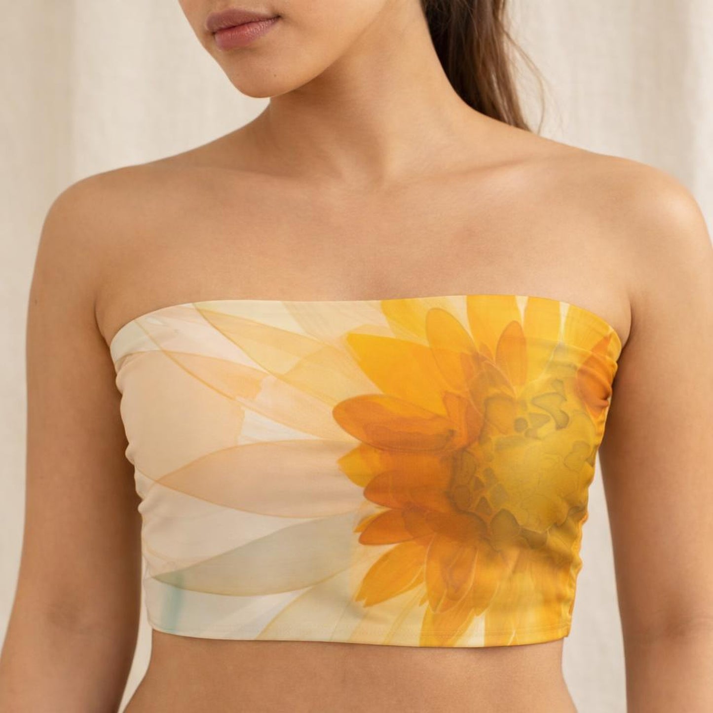 Amber Bloom | Tube Top | Abstract Floral — design detail