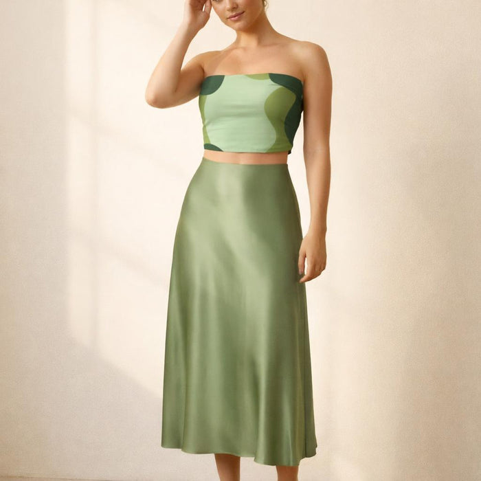 Camo Flow | Tube Top | Light Green · front view