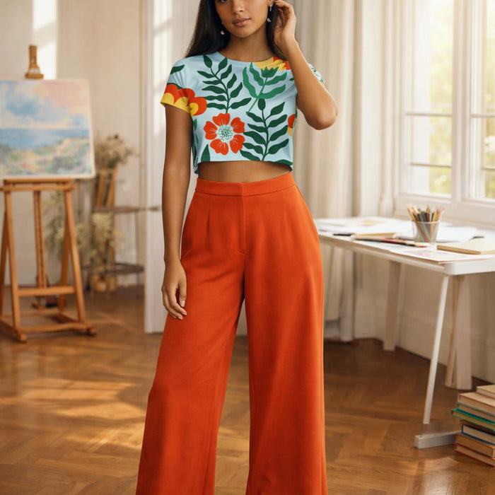 Urban Lavender Haze | Crop Top | Soft Pastel Floral — design detail
