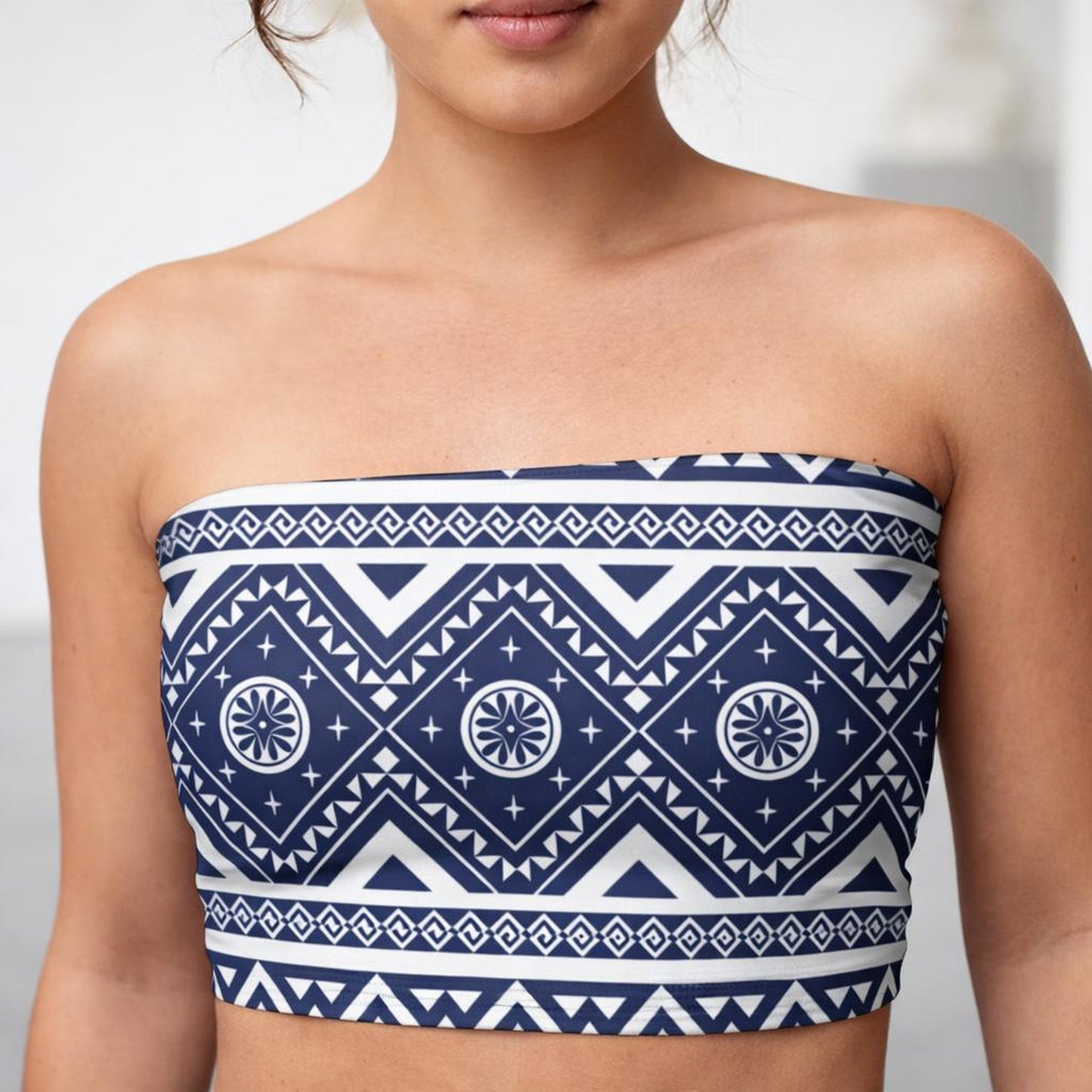 Indigo Tribe | Tube Top | Geometric · front view