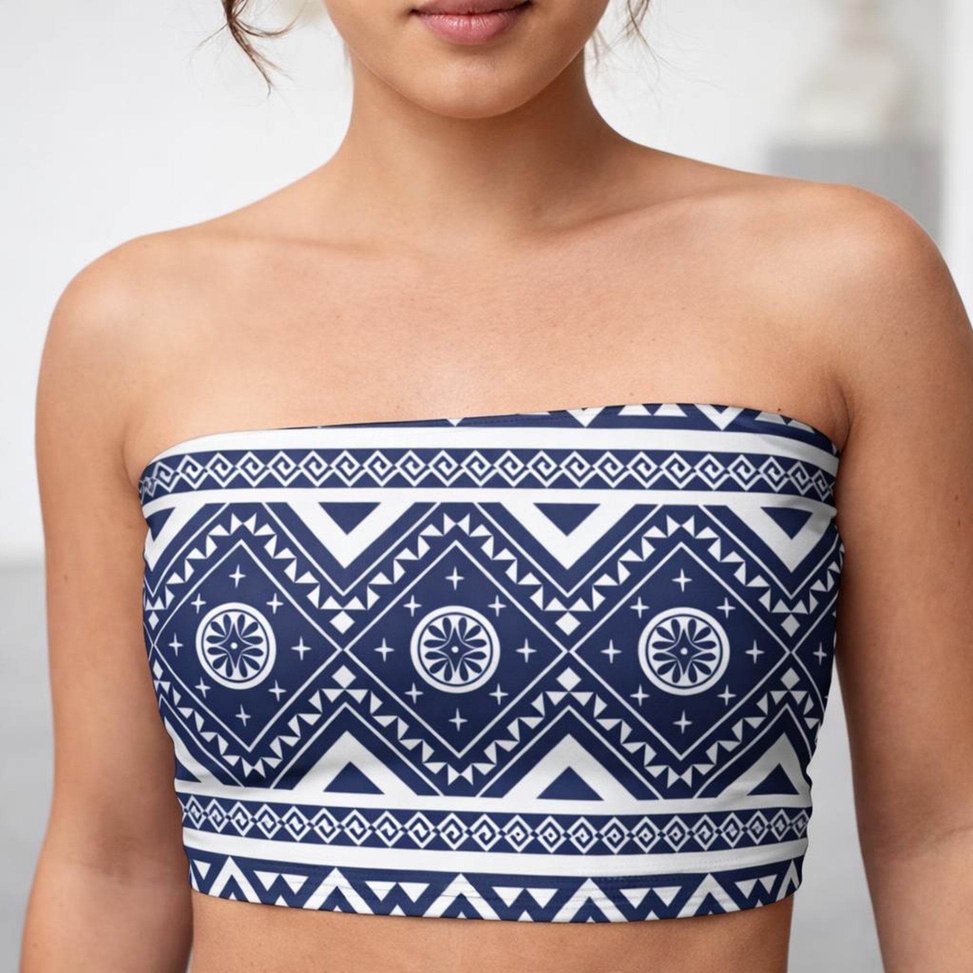 Indigo Tribe | Tube Top | Geometric · front view