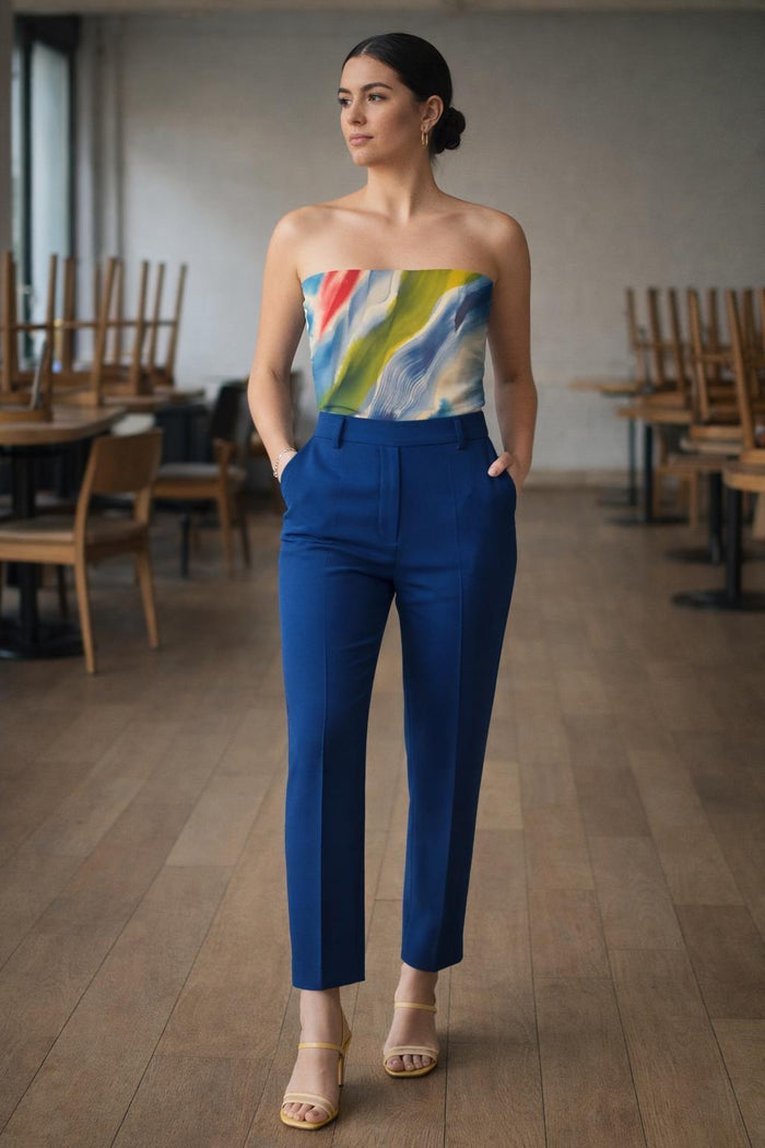 Summer Vibes | Tube Top | Blue, Green & Yellow Abstract
