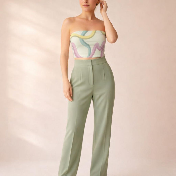 Pastel Flow | Tube Top | Wave Print · front view