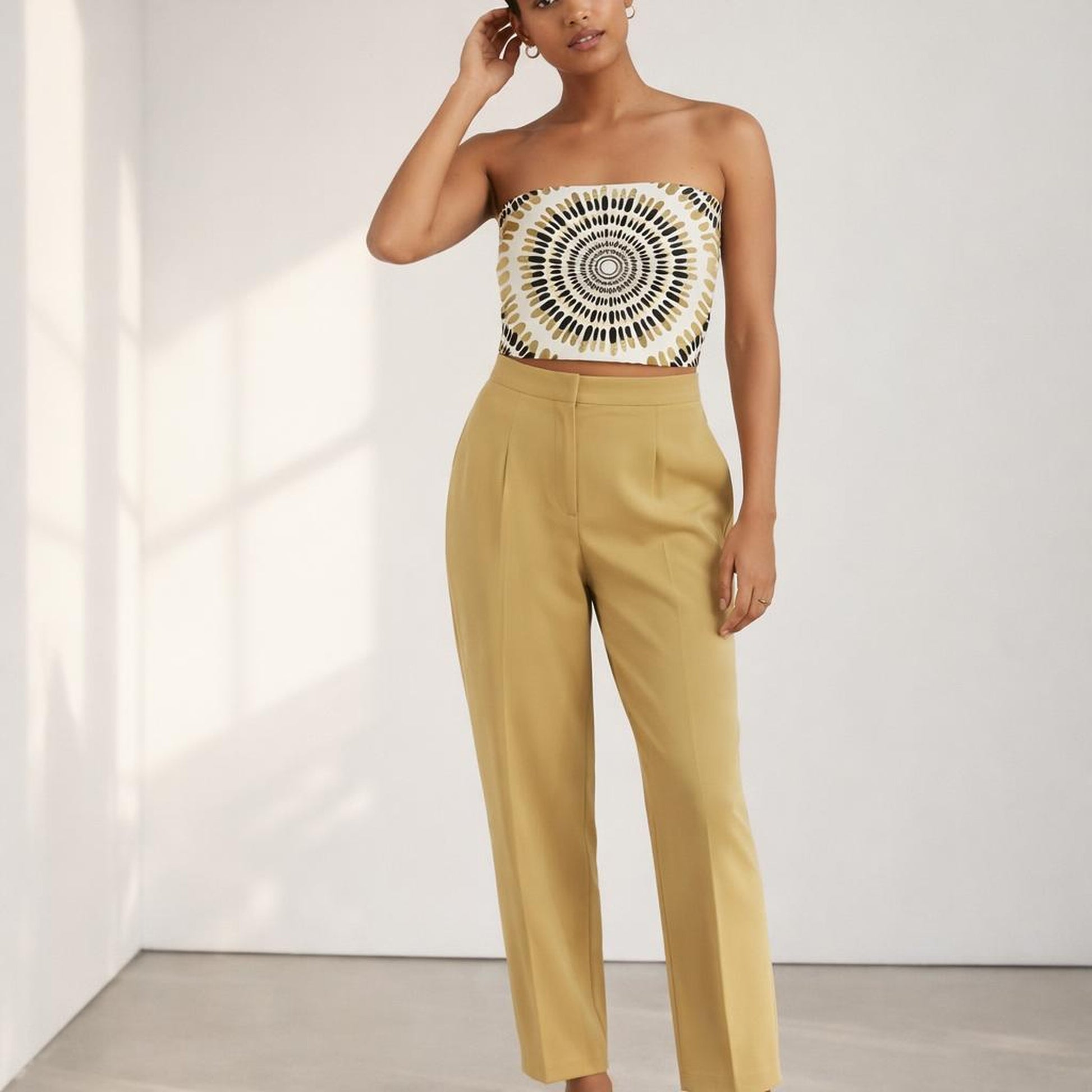 Golden Orbit | Tube Top | Black & Gold · front view