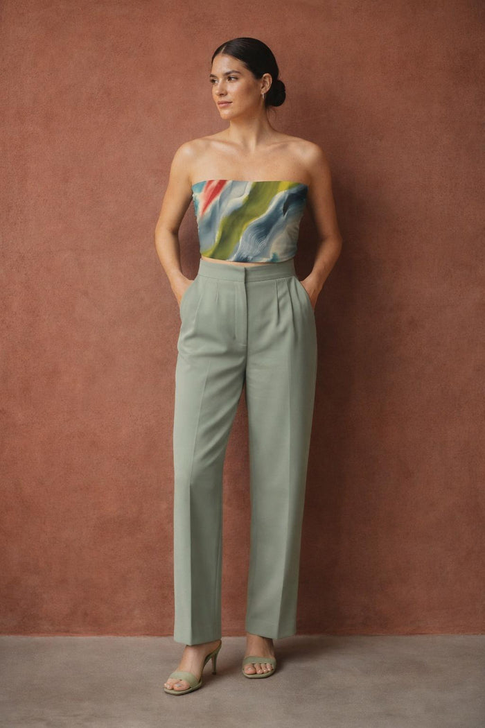 Summer Vibes | Tube Top | Blue, Green & Yellow Abstract