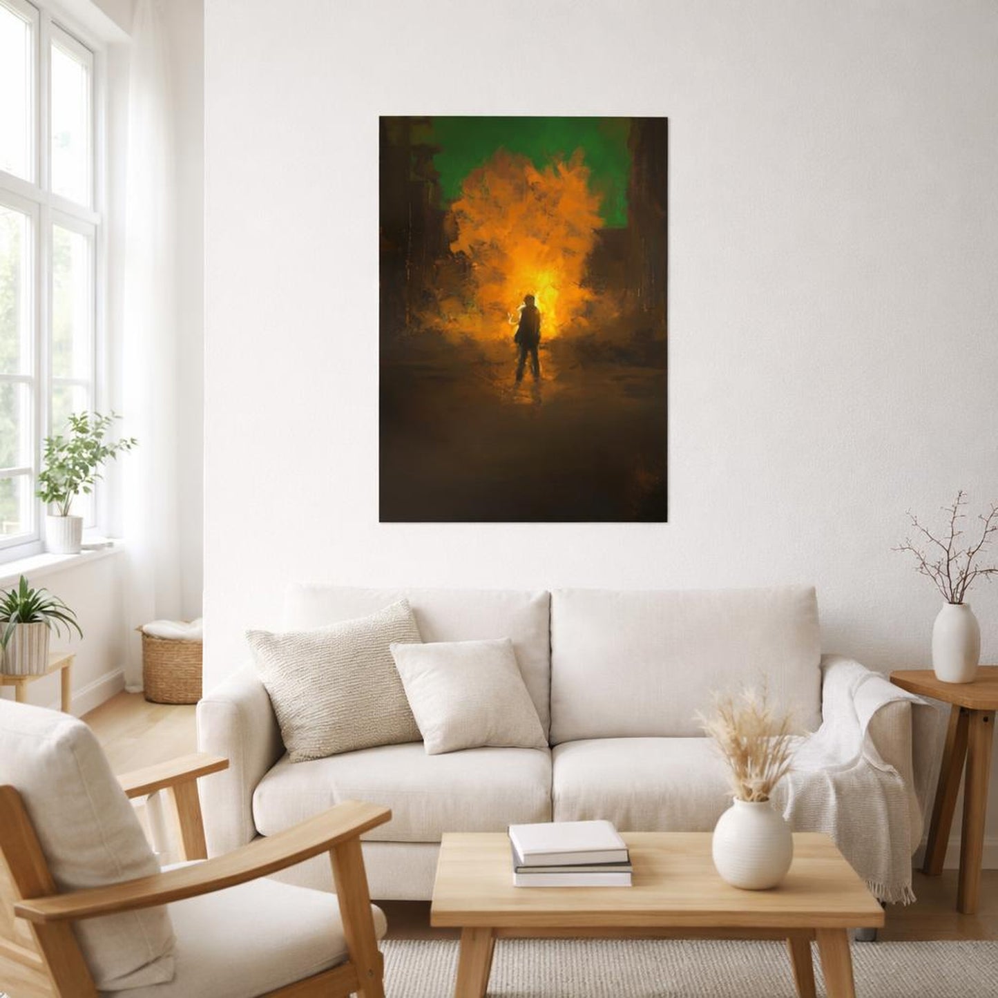 Sword & Inferno | A3 Poster | Dramatic Orange Explosion — front view