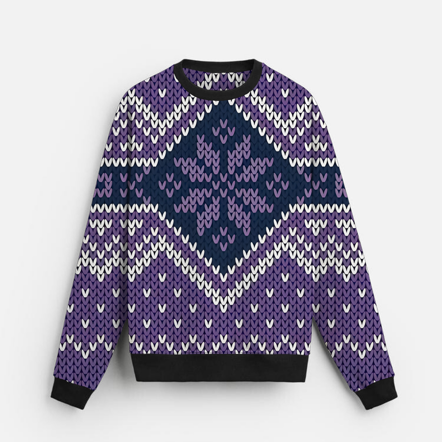 Argyle Knit Pop | Retro Diamond | Purple Mood | Unisex Sweatshirt