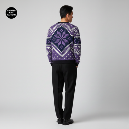 Argyle Knit Pop | Retro Diamond | Purple Mood | Unisex Sweatshirt