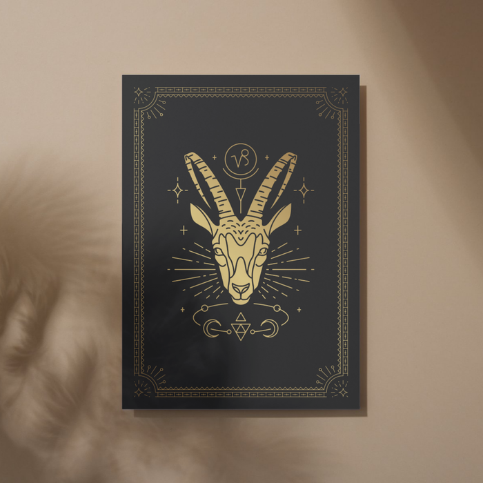 Capricorn | A3 Poster | Gold Foil Zodiac