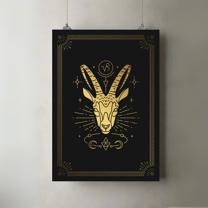 Capricorn | A3 Poster | Gold Foil Zodiac