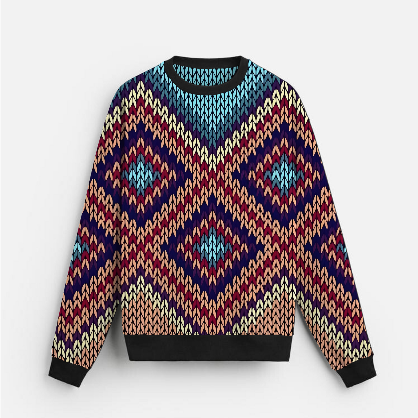 Colorwave Knit Pop | Chevron Rhythm | Multicolor Vibe | Unisex Sweatshirt