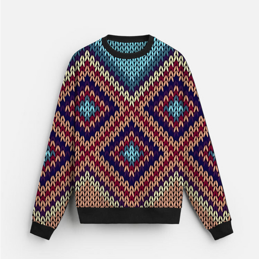 Colorwave Knit Pop | Chevron Rhythm | Multicolor Vibe | Unisex Sweatshirt
