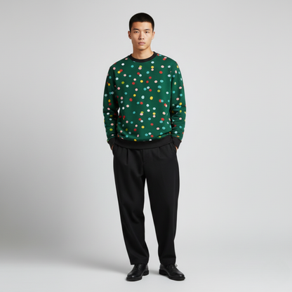 Confetti Pop | Playful Dots | Festive Green | Unisex Sweatshirt