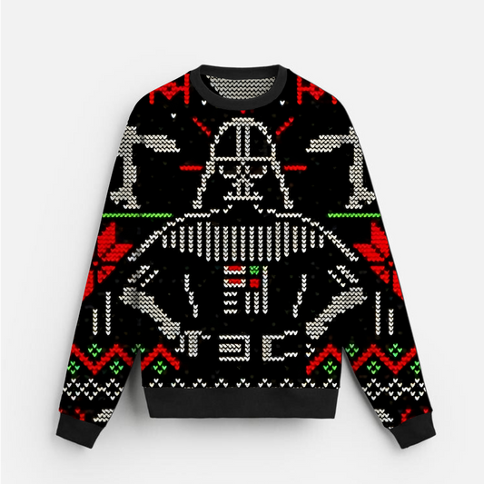 Dark Festive Knit | Iconic Helmet Art | Holiday Edge | Unisex Sweatshirt