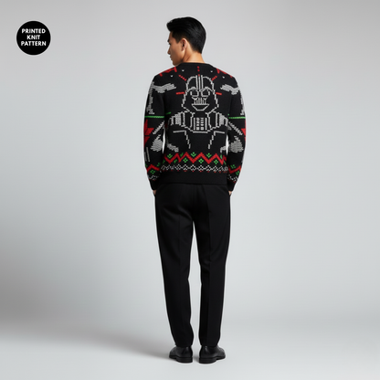 Dark Festive Knit | Iconic Helmet Art | Holiday Edge | Unisex Sweatshirt