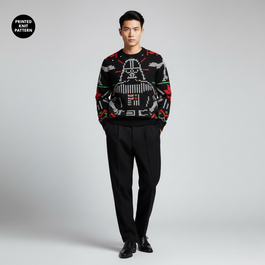 Dark Festive Knit | Iconic Helmet Art | Holiday Edge | Unisex Sweatshirt