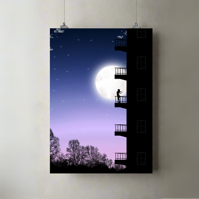 Free In The Night | A3 Poster | Starlit Silhouette