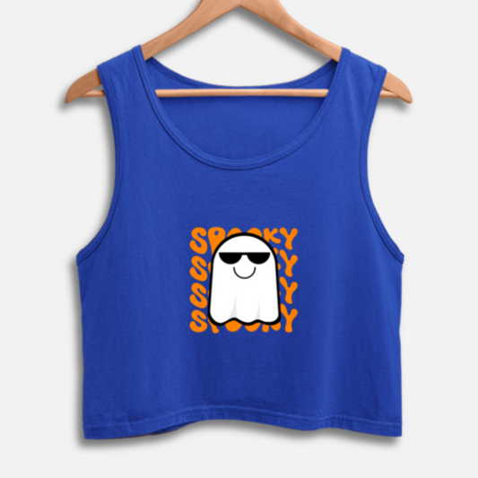 Spooky - Crop Tank Top Royal Blue