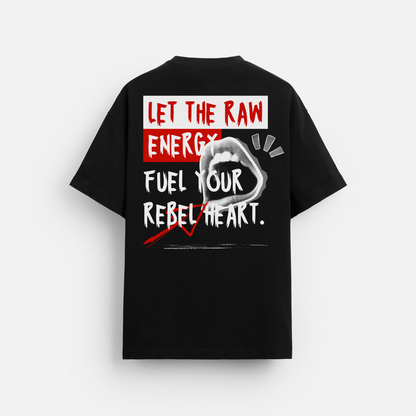 Fuel Your Rebel Heart - Oversized Classic T-Shirt Black