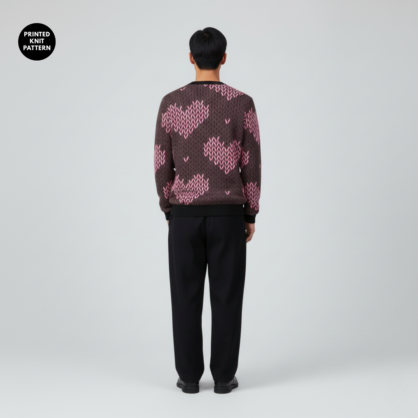 Heart Knit Pop | Cozy Love Print | Winter Mood | Unisex Sweatshirt