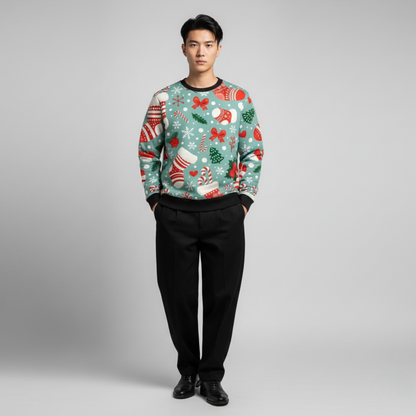 Holiday Pop Mix | Christmas Icons | Mint Green | Unisex Sweatshirt