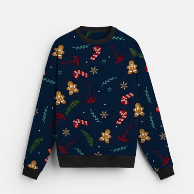 Holiday Sprinkle | Sweatshirt | Navy with Red, Green & Gold