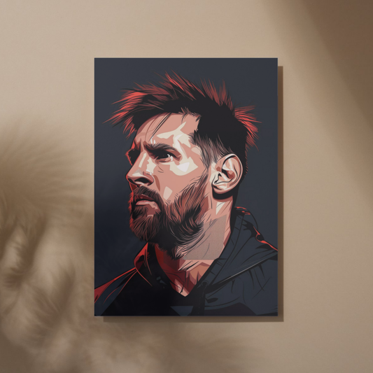 Lionel Messi | GOAT | Premium Metal Poster