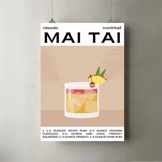 Mai Tai | Cocktail | Recipe | Premium A3 Poster