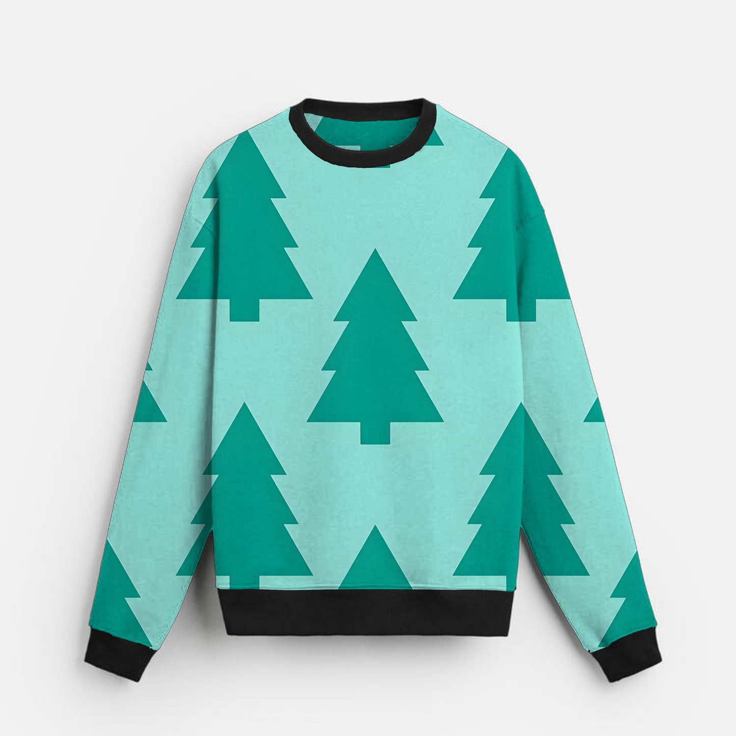 Mint Forest Pop | Minimal Tree Print | Aqua Green | Unisex Sweatshirt