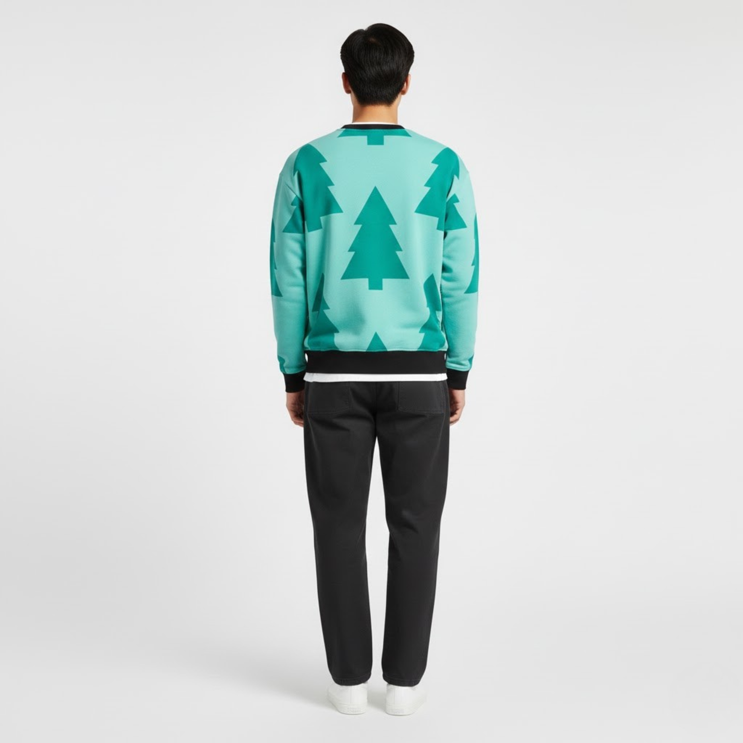 Mint Forest Pop | Minimal Tree Print | Aqua Green | Unisex Sweatshirt