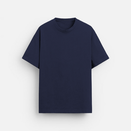 Navy Blue Plain - Oversized Classic T-Shirt