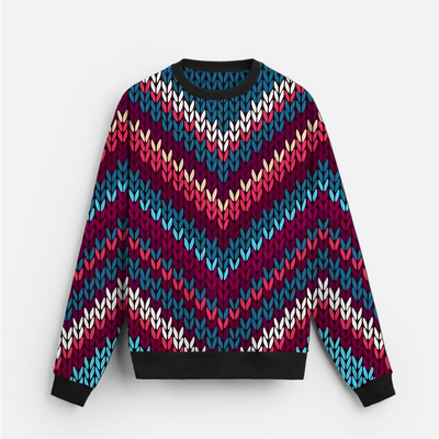 Neon Knit Pulse | Sweatshirt | Berry Blue Zigzag