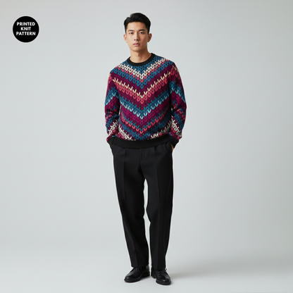 Neon Knit Pulse | Zigzag Rhythm | Berry Blue | Unisex Sweatshirt