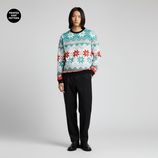 Nordic Teal | Fair Isle | Winter Pattern | Teal Sweatshirt