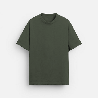 Olive Green Plain - Oversized Classic T-Shirt