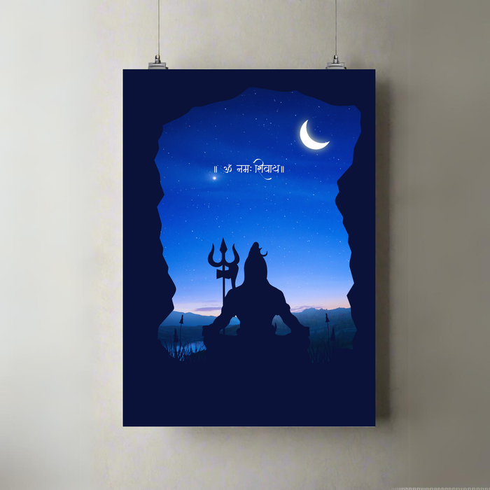 Om Namah Shivay | A3 Poster | Sanskrit & Starlight