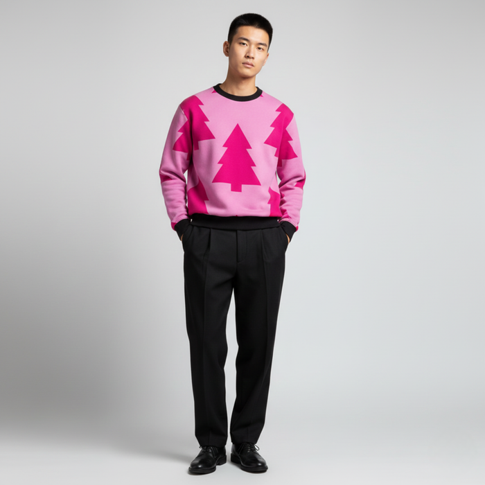 Pink Pine Pop | Sweatshirt | Geometric Triangles