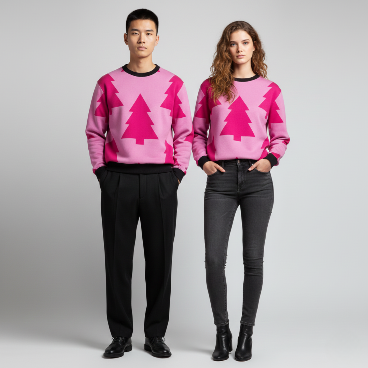 Pink Pine Pop | Graphic Tree Edit | Candy Pink | Unisex Sweatshirt